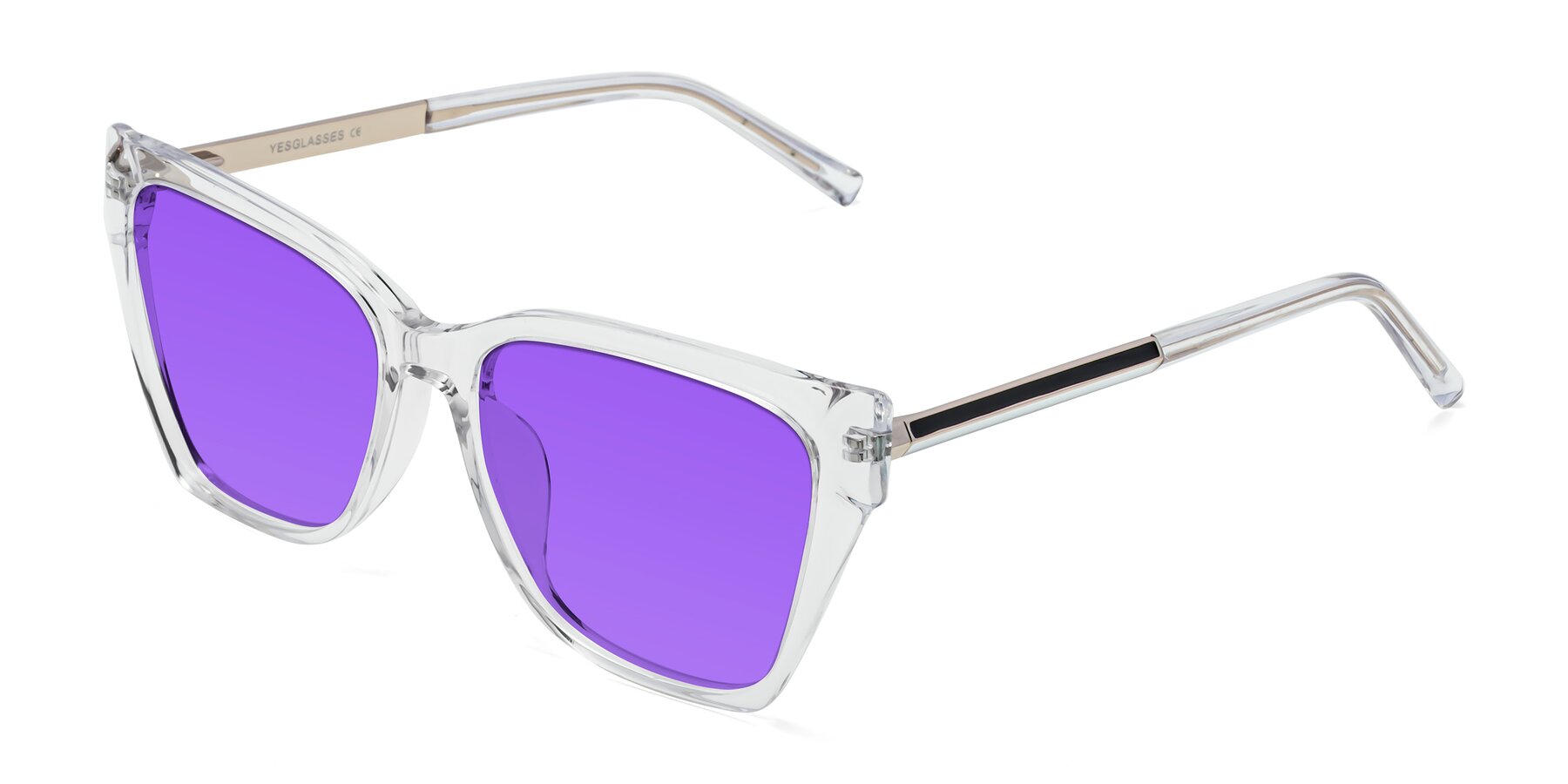 Angle of Swartz in Clear with Purple Tinted Lenses