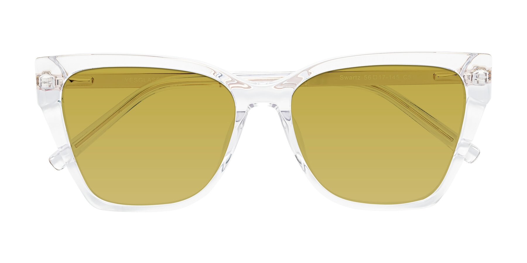 Folded Front of Swartz in Clear with Champagne Tinted Lenses