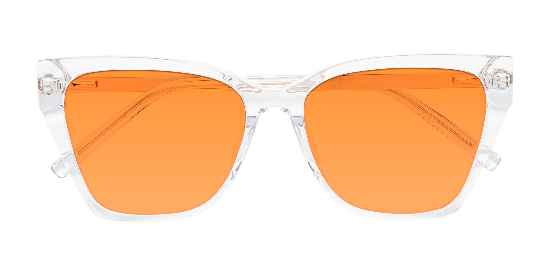 Folded Front of Swartz in Clear with Orange Tinted Lenses