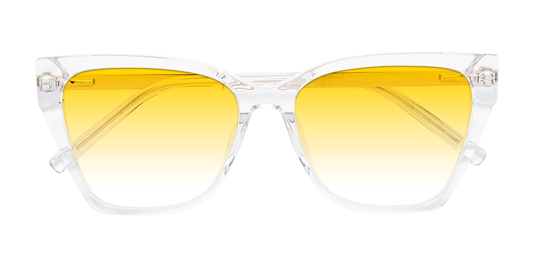 Folded Front of Swartz in Clear with Yellow Gradient Lenses