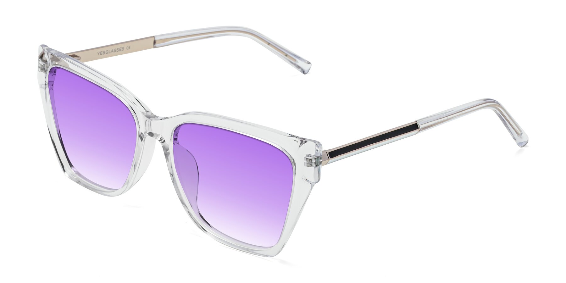 Angle of Swartz in Clear with Purple Gradient Lenses