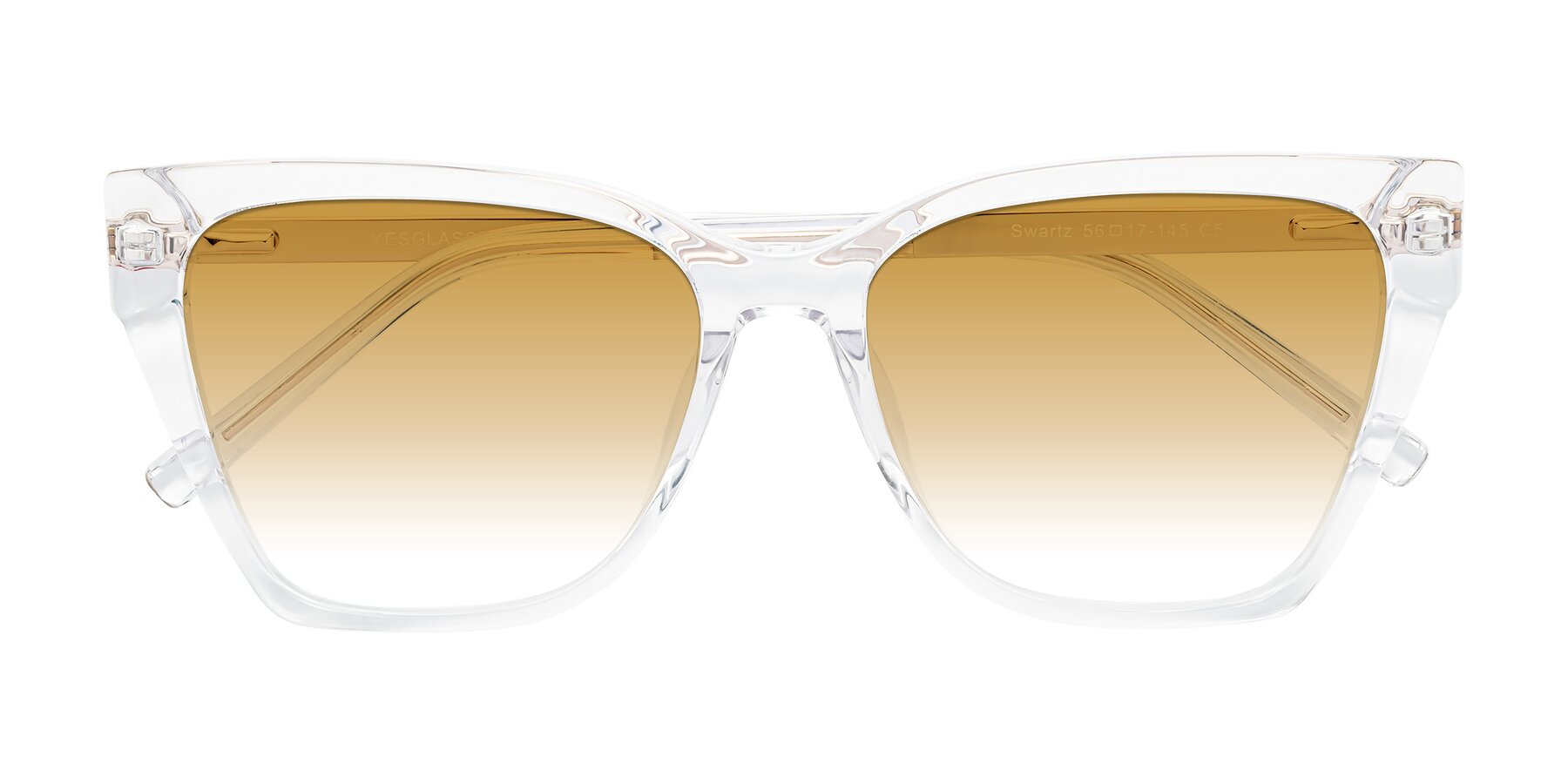 Folded Front of Swartz in Clear with Champagne Gradient Lenses