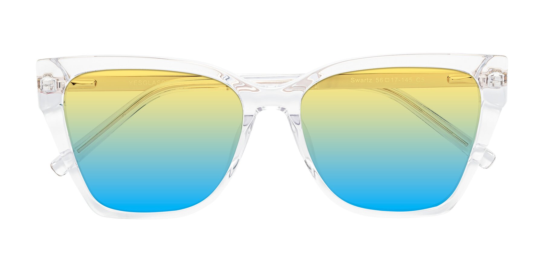 Folded Front of Swartz in Clear with Yellow / Blue Gradient Lenses