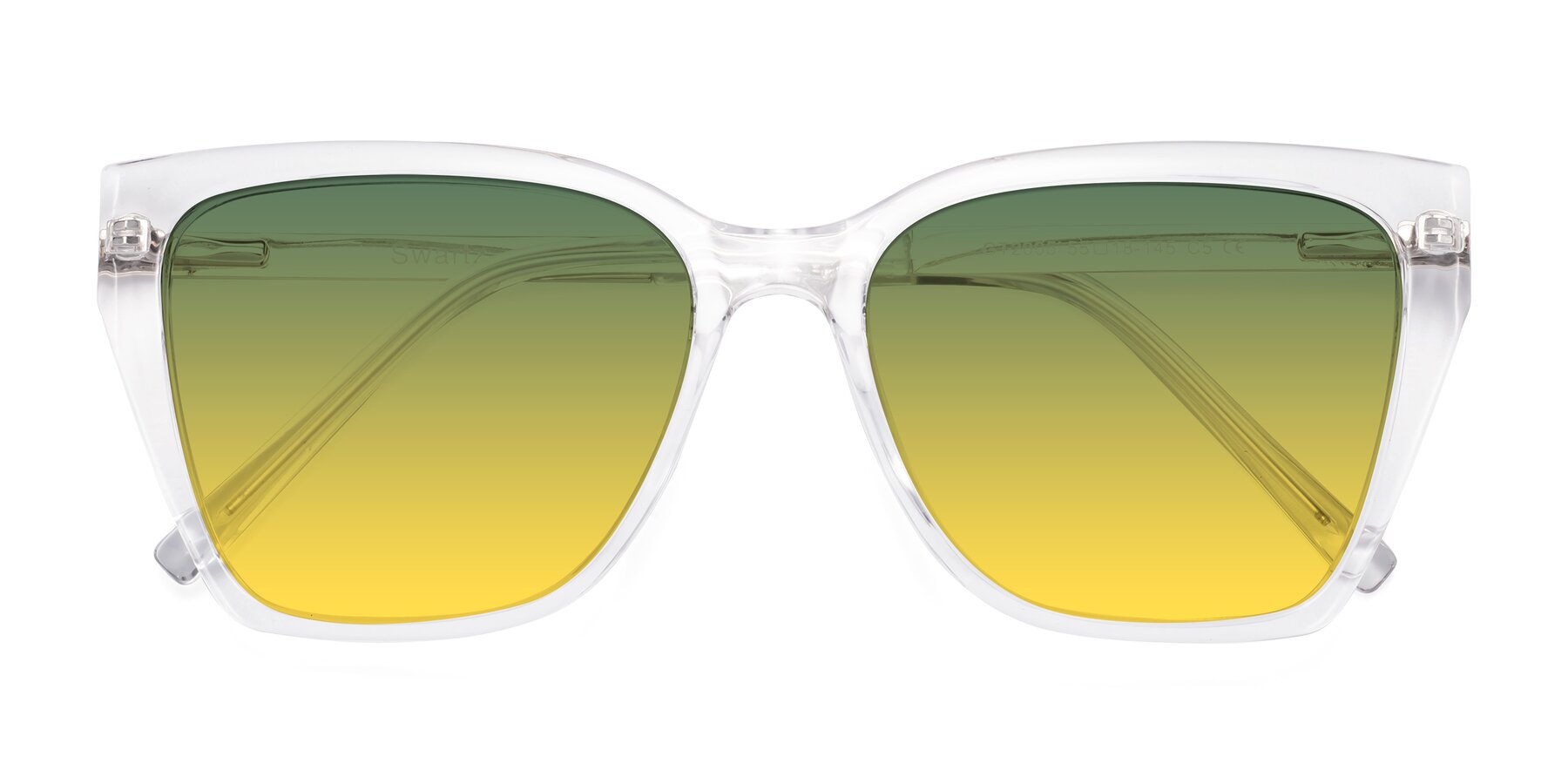Folded Front of Swartz in Clear with Green / Yellow Gradient Lenses