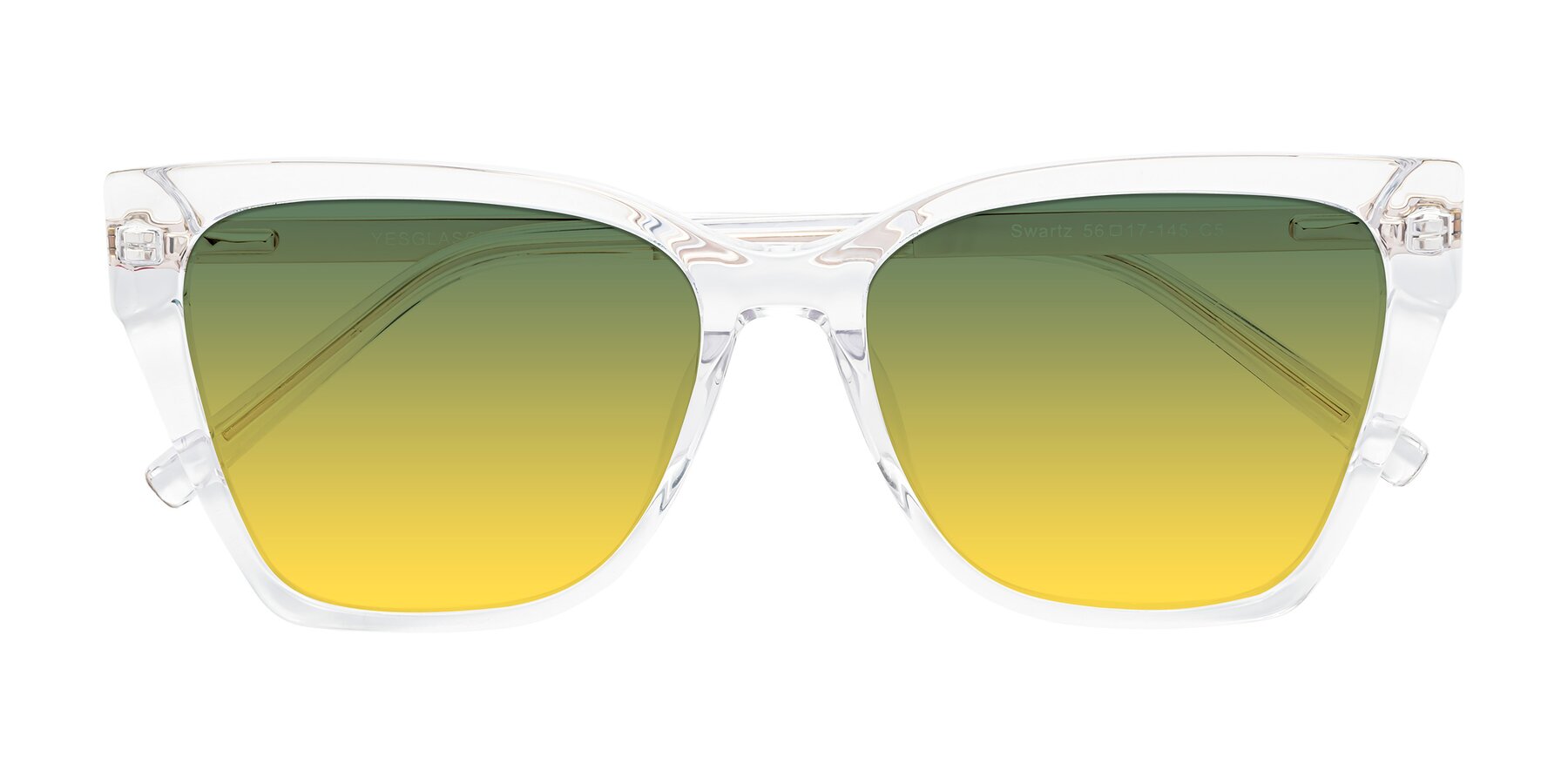 Folded Front of Swartz in Clear with Green / Yellow Gradient Lenses