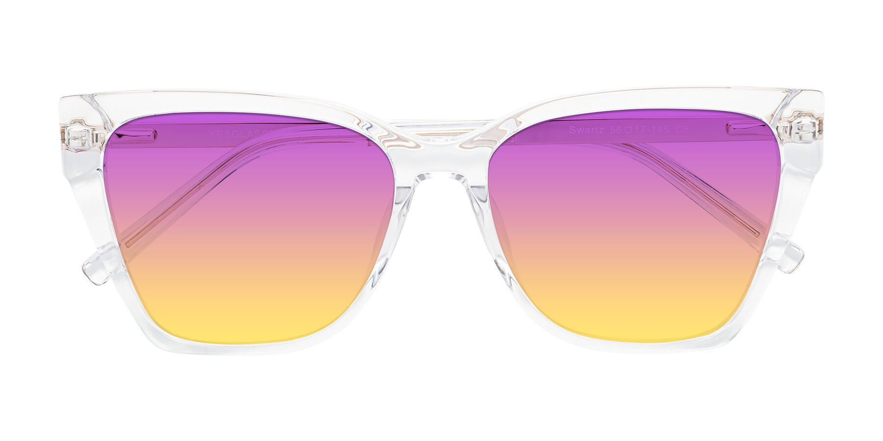 Folded Front of Swartz in Clear with Purple / Yellow Gradient Lenses