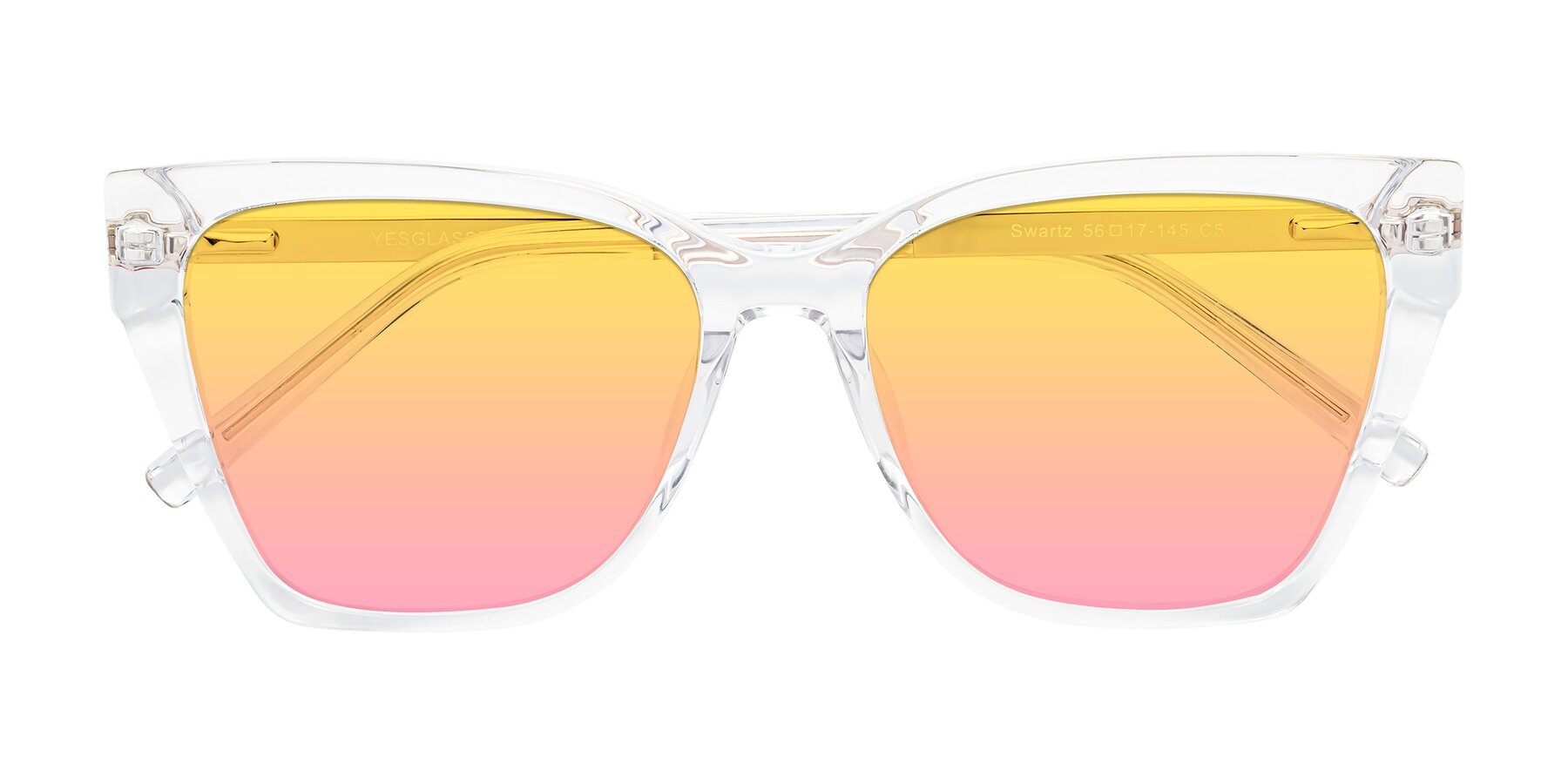 Folded Front of Swartz in Clear with Yellow / Pink Gradient Lenses