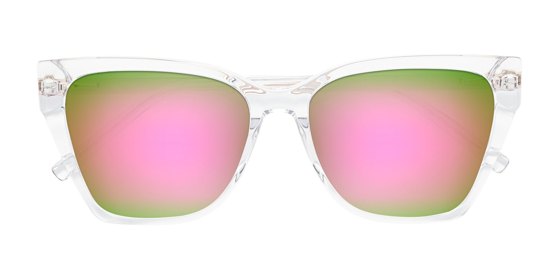 Folded Front of Swartz in Clear with Pink Mirrored Lenses