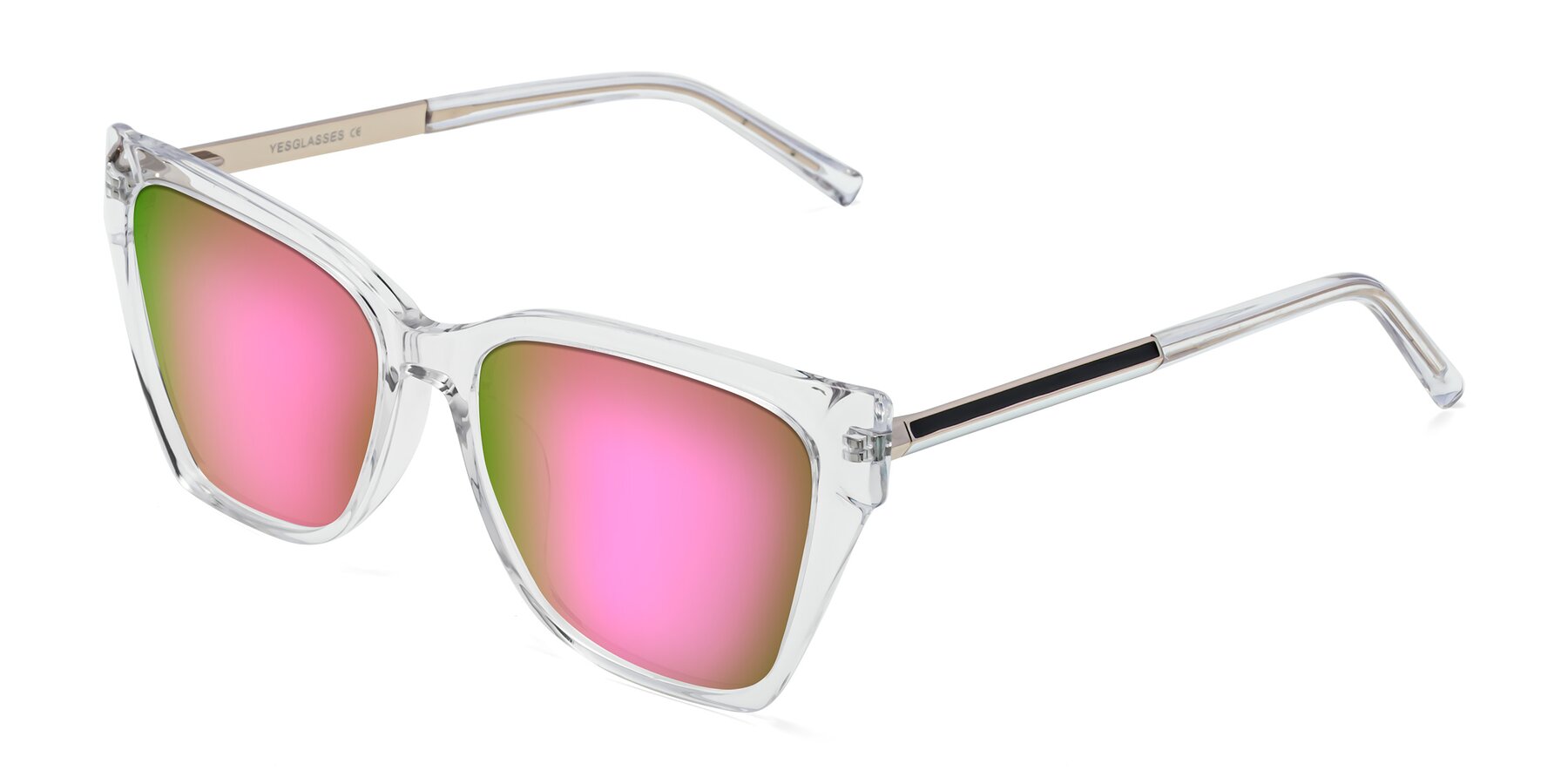 Angle of Swartz in Clear with Pink Mirrored Lenses