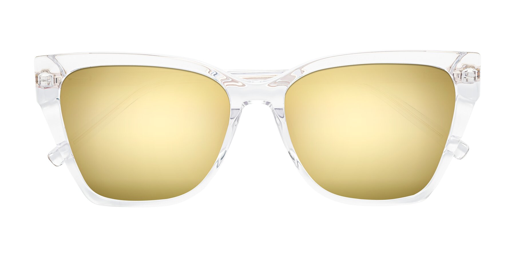 Folded Front of Swartz in Clear with Gold Mirrored Lenses