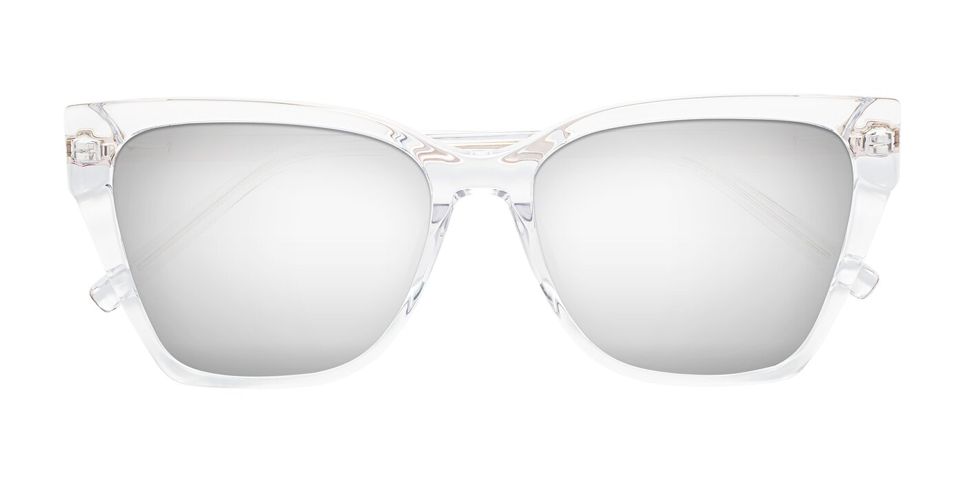 Swartz - Clear Flash Mirrored Sunglasses