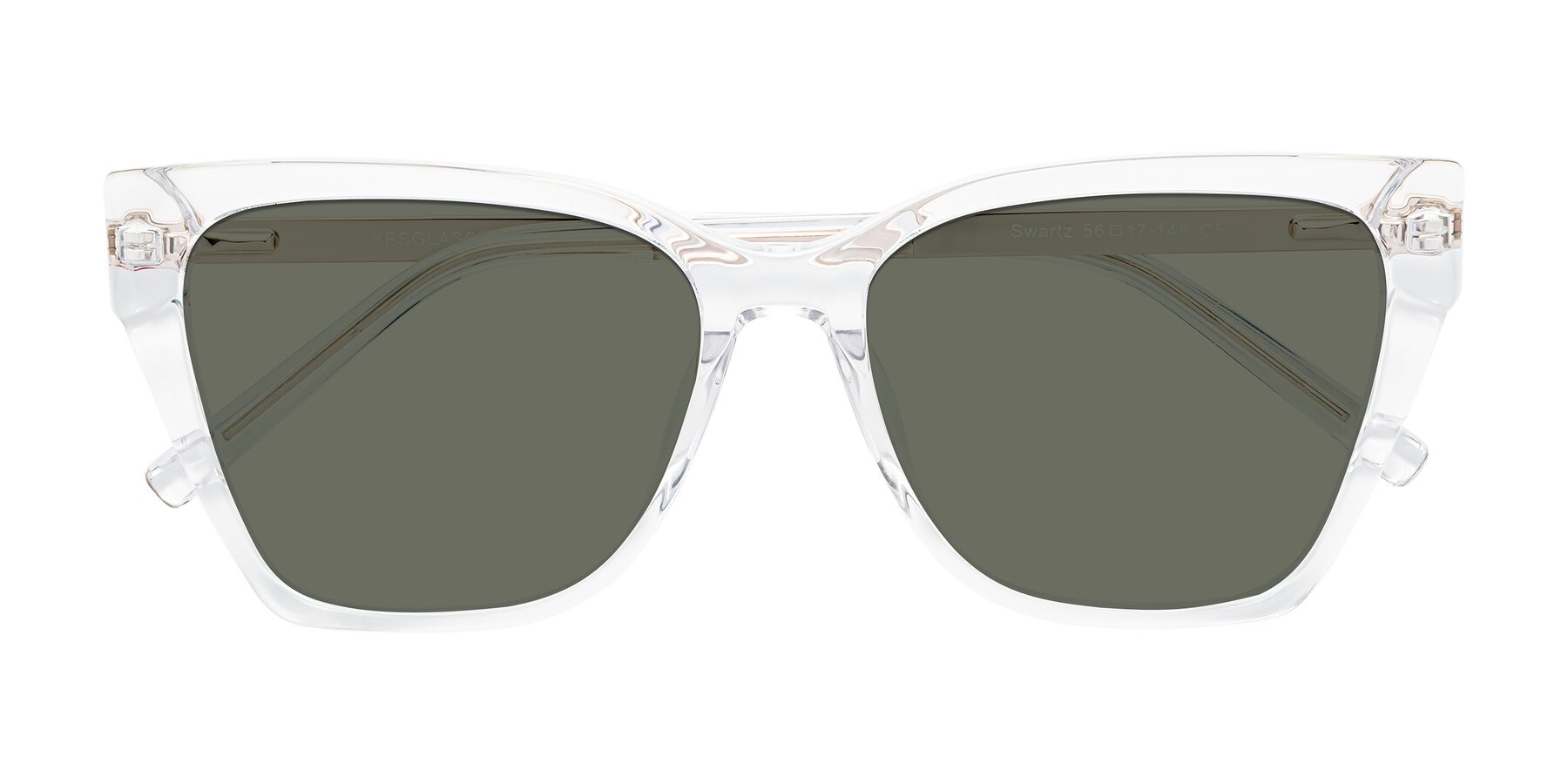 Folded Front of Swartz in Clear with Gray Polarized Lenses