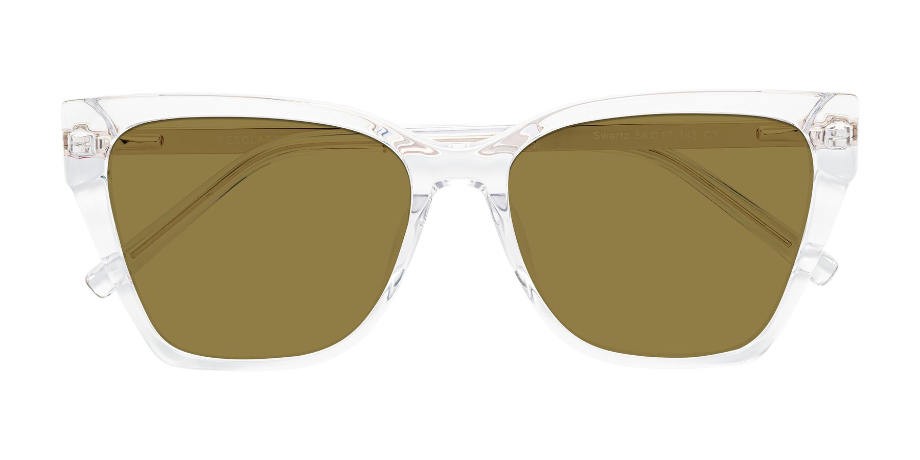 Folded Front of Swartz in Clear with Brown Polarized Lenses