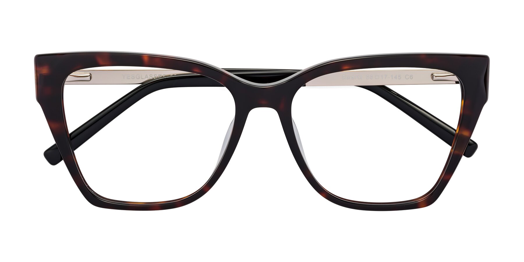 Folded Front of Swartz in Tortoise with Clear Blue Light Blocking Lenses