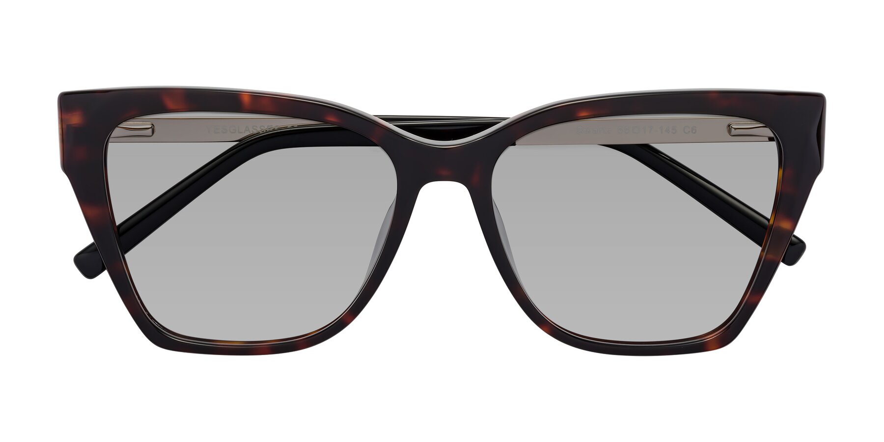 Folded Front of Swartz in Tortoise with Light Gray Tinted Lenses