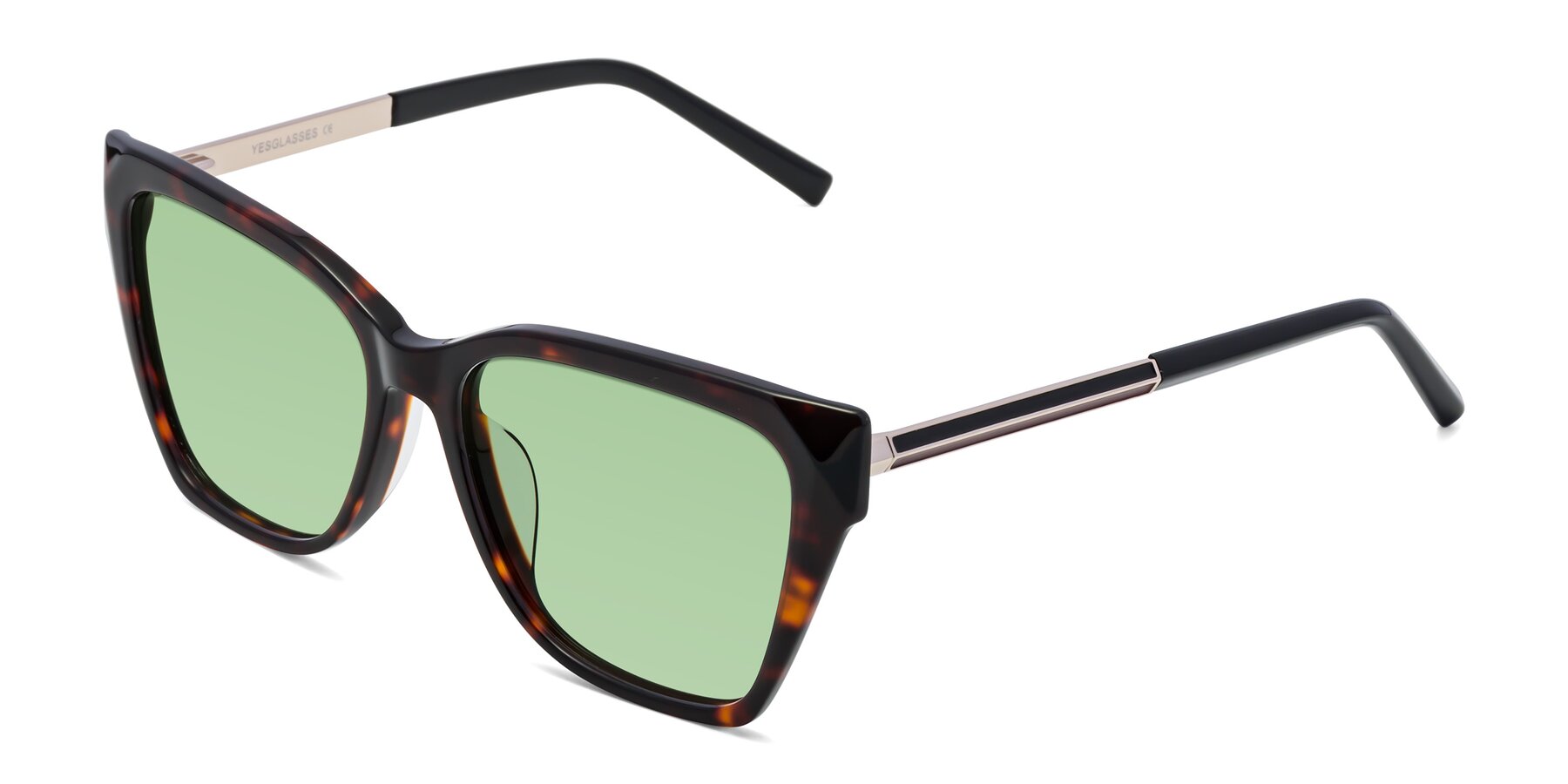 Angle of Swartz in Tortoise with Medium Green Tinted Lenses
