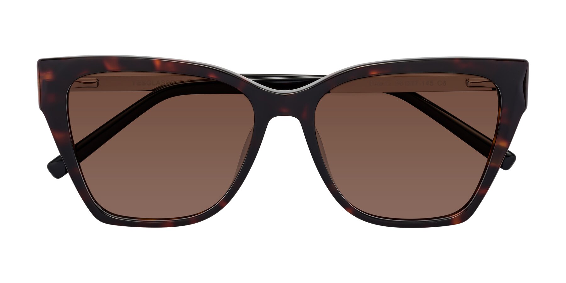 Folded Front of Swartz in Tortoise with Brown Tinted Lenses