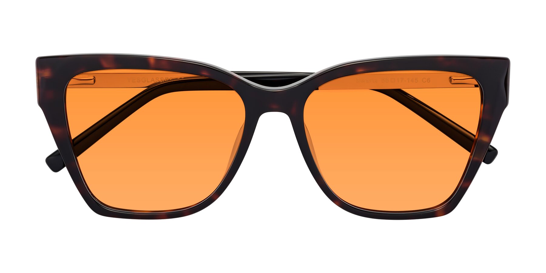 Folded Front of Swartz in Tortoise with Orange Tinted Lenses