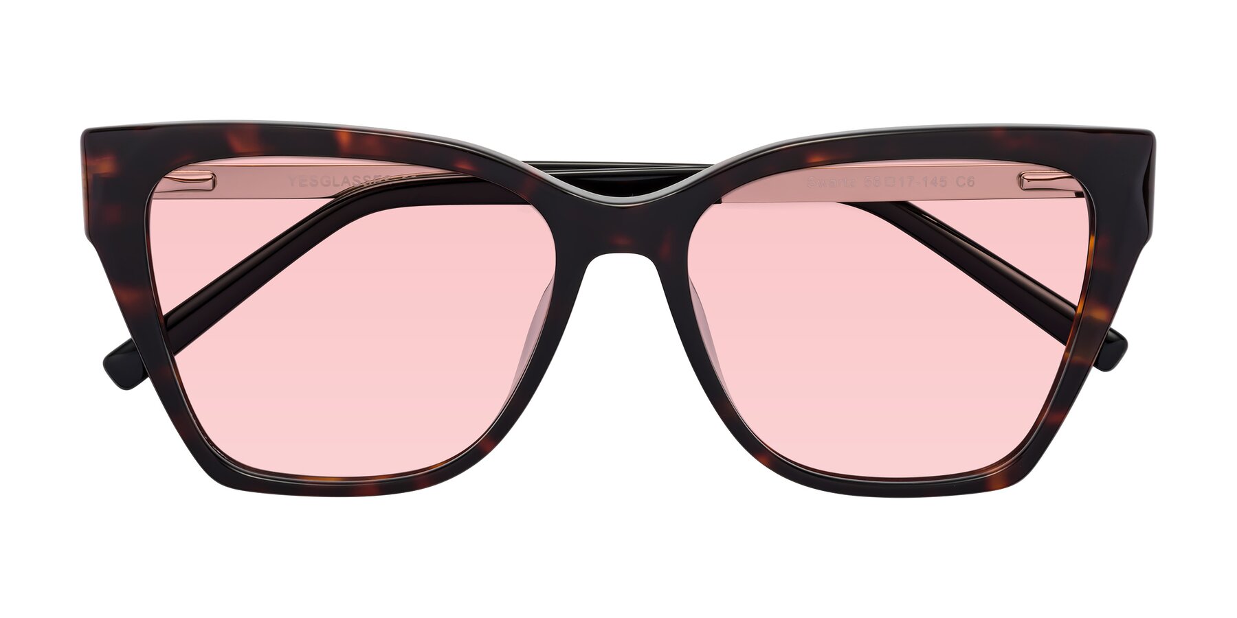 Folded Front of Swartz in Tortoise with Light Garnet Tinted Lenses