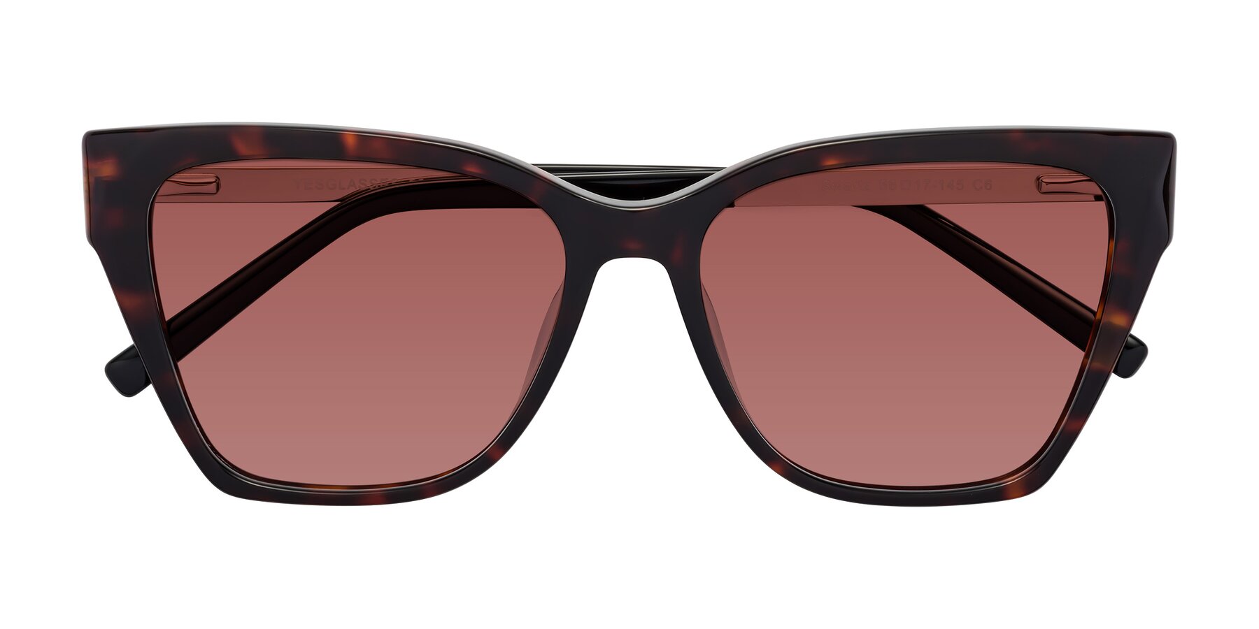 Folded Front of Swartz in Tortoise with Garnet Tinted Lenses