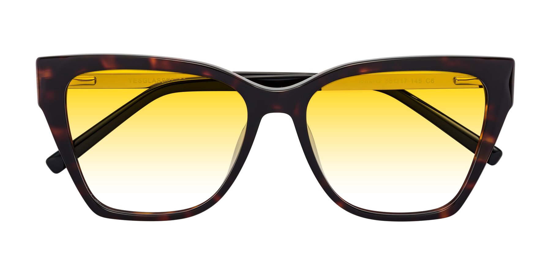 Folded Front of Swartz in Tortoise with Yellow Gradient Lenses