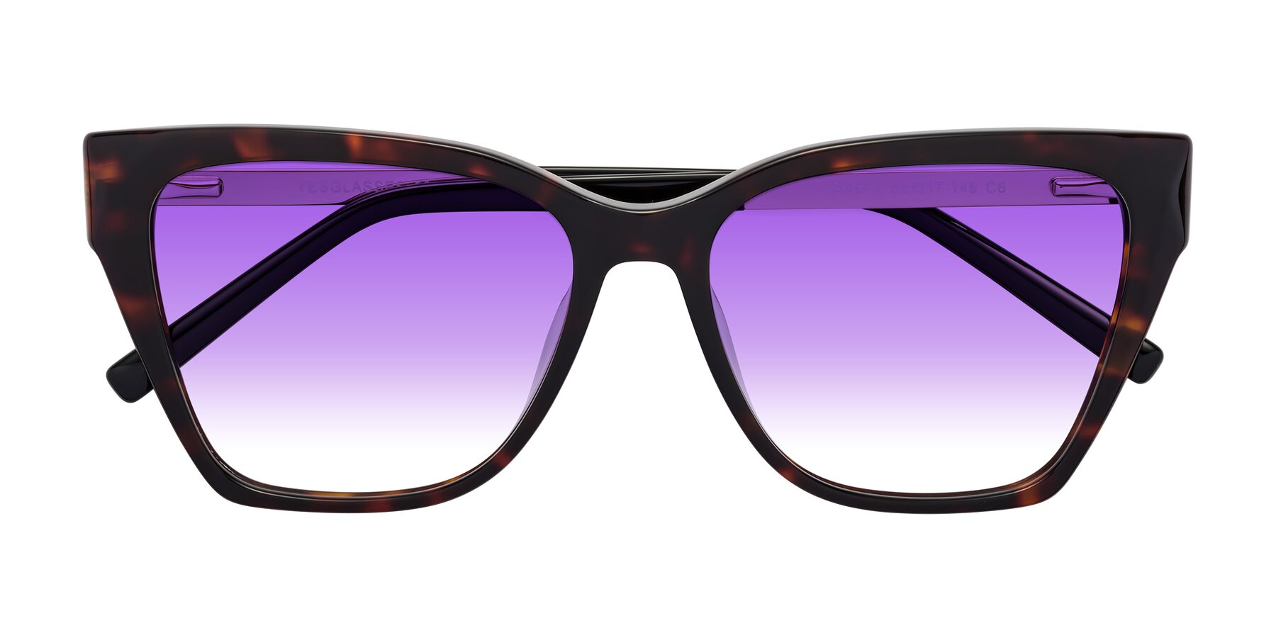 Folded Front of Swartz in Tortoise with Purple Gradient Lenses