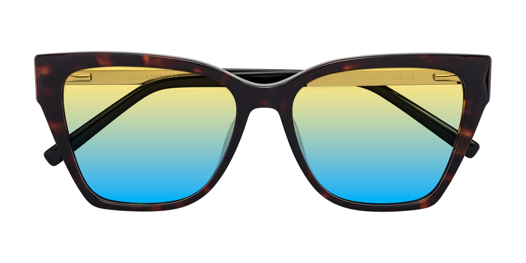 Folded Front of Swartz in Tortoise with Yellow / Blue Gradient Lenses