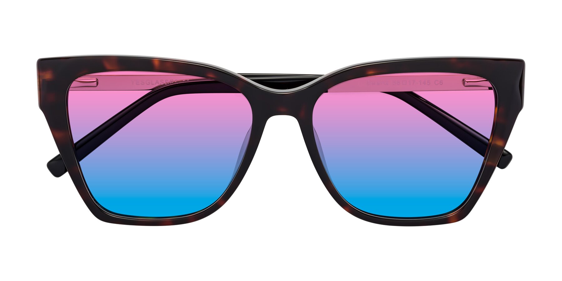 Folded Front of Swartz in Tortoise with Pink / Blue Gradient Lenses