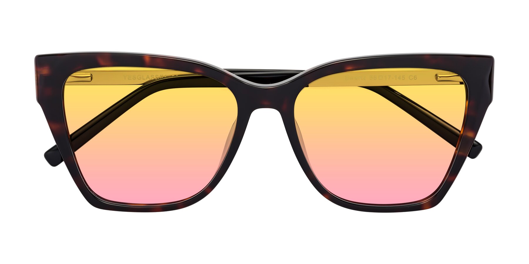 Folded Front of Swartz in Tortoise with Yellow / Pink Gradient Lenses