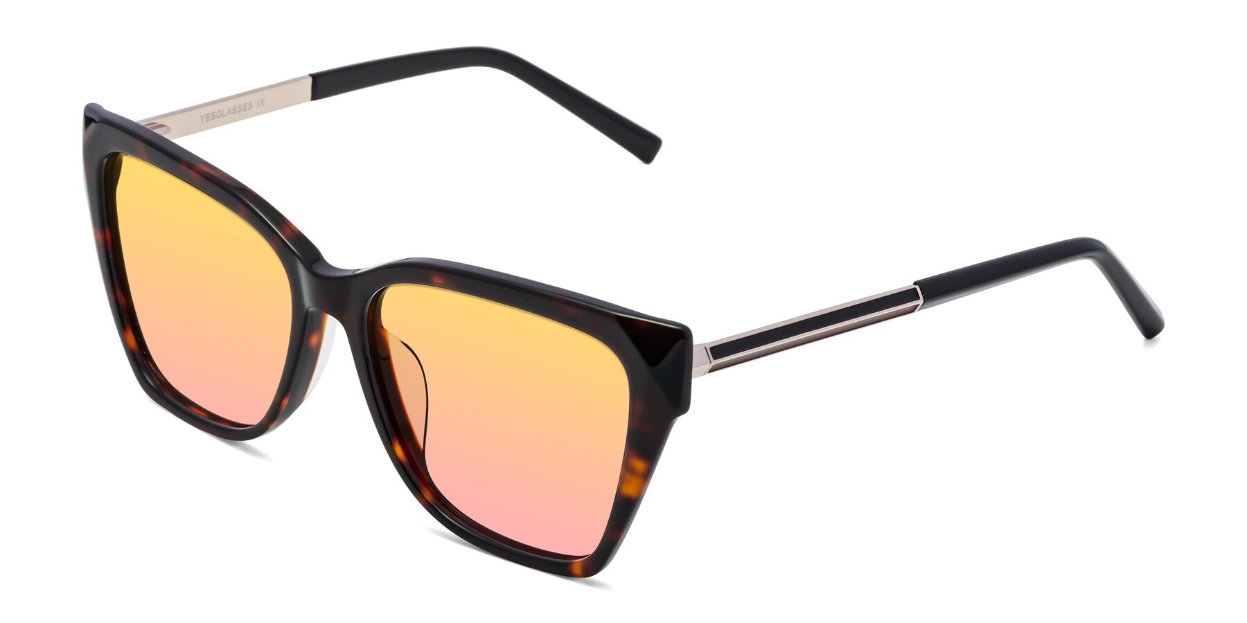 Angle of Swartz in Tortoise with Yellow / Pink Gradient Lenses