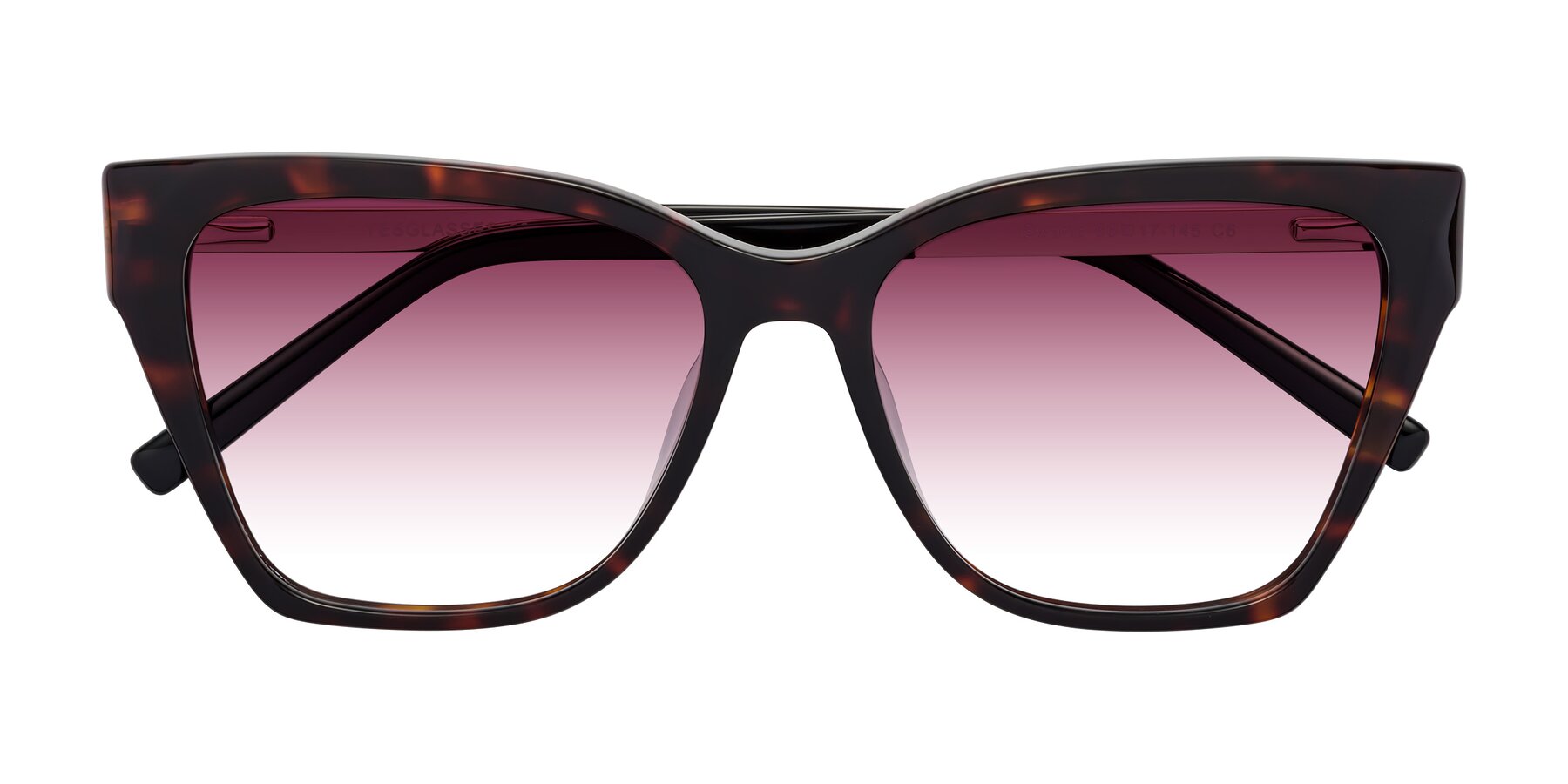 Folded Front of Swartz in Tortoise with Wine Gradient Lenses