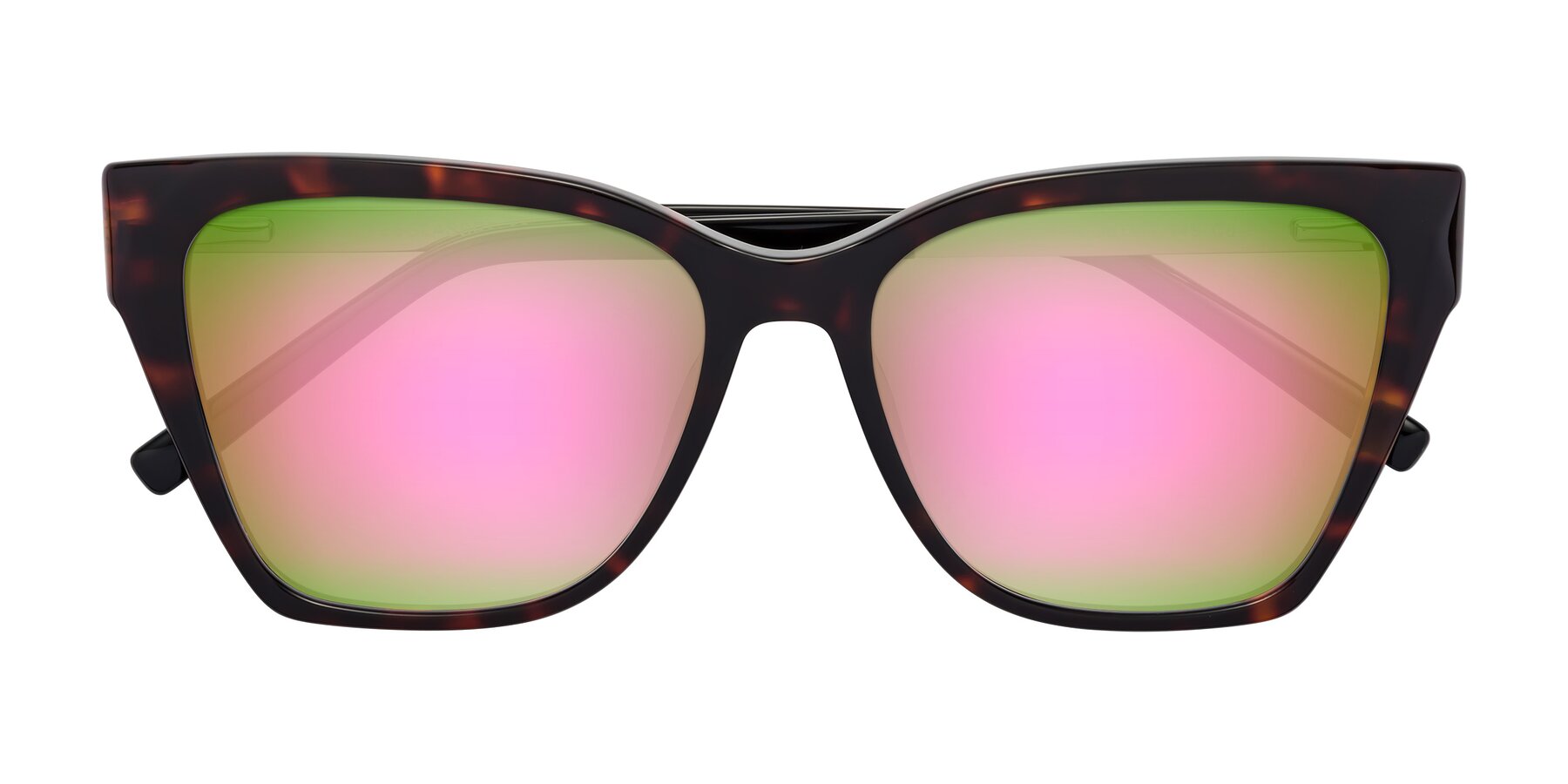 Folded Front of Swartz in Tortoise with Pink Mirrored Lenses