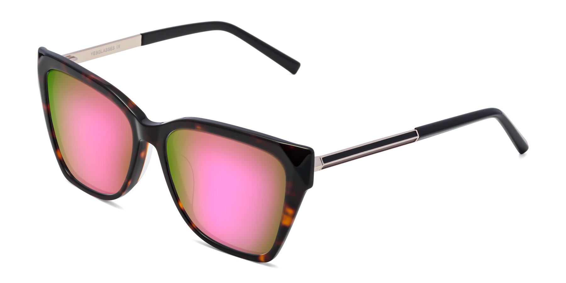 Angle of Swartz in Tortoise with Pink Mirrored Lenses