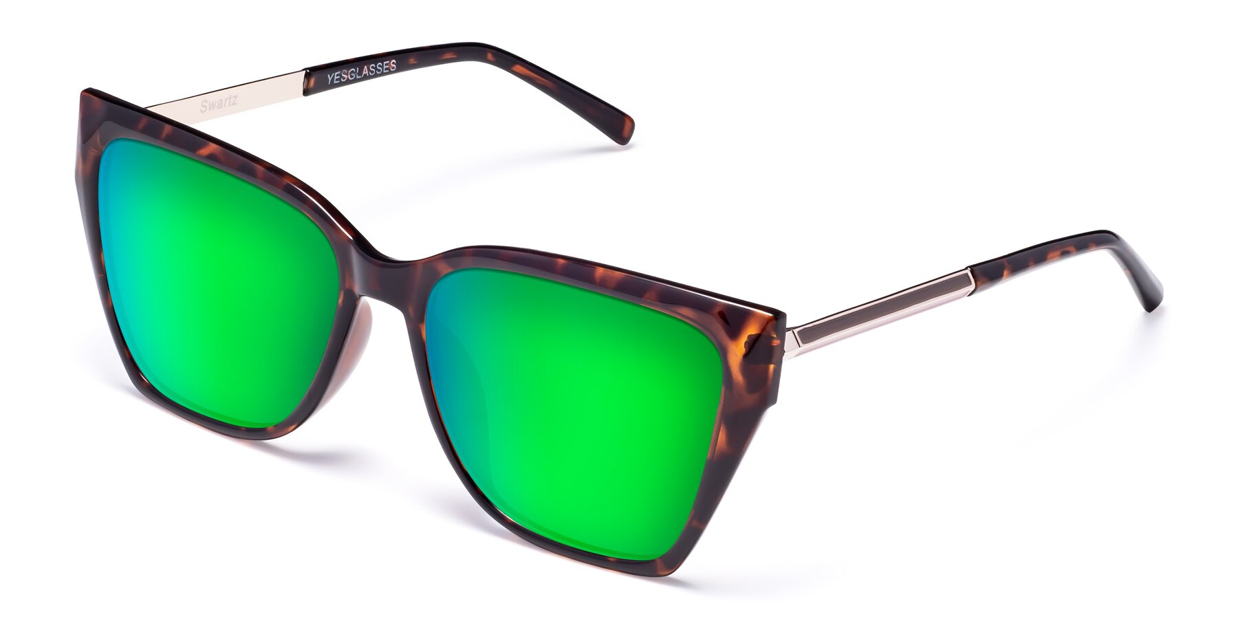 Angle of Swartz in Tortoise with Green Mirrored Lenses