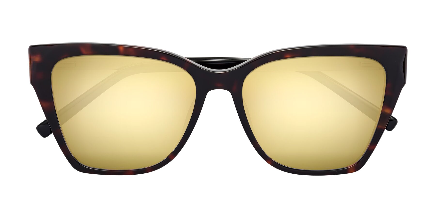 Folded Front of Swartz in Tortoise with Gold Mirrored Lenses