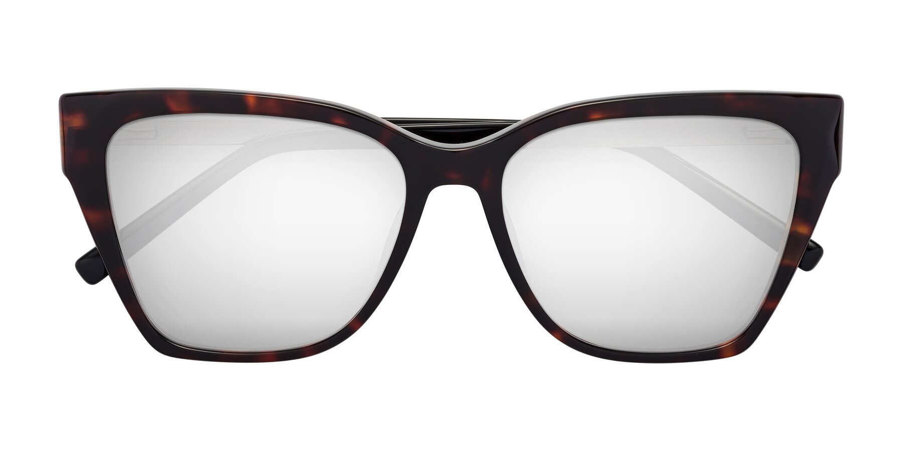 Folded Front of Swartz in Tortoise with Silver Mirrored Lenses