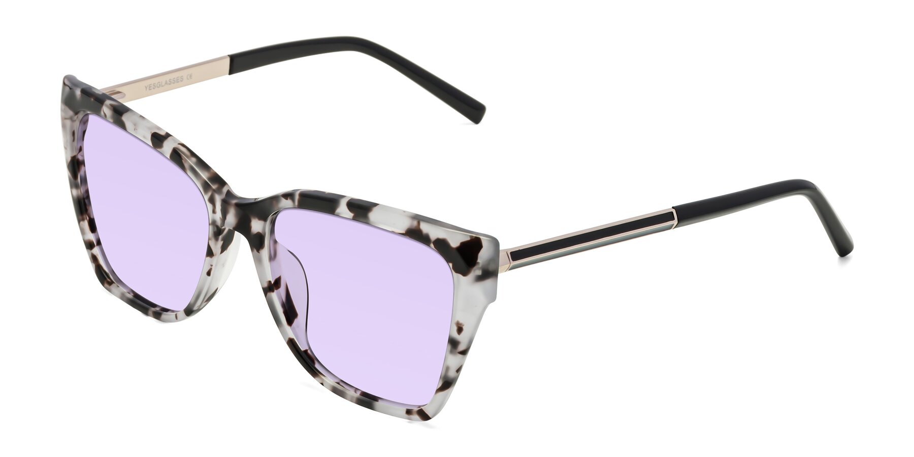 Angle of Swartz in White Tortoise with Light Purple Tinted Lenses