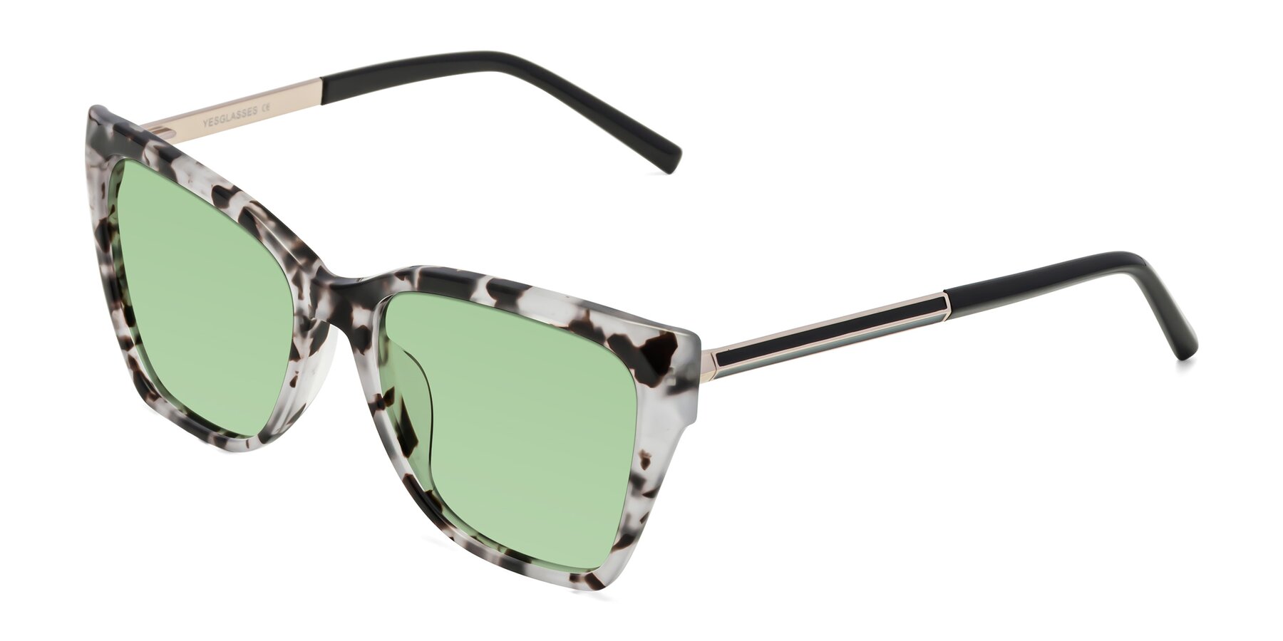 Angle of Swartz in White Tortoise with Medium Green Tinted Lenses