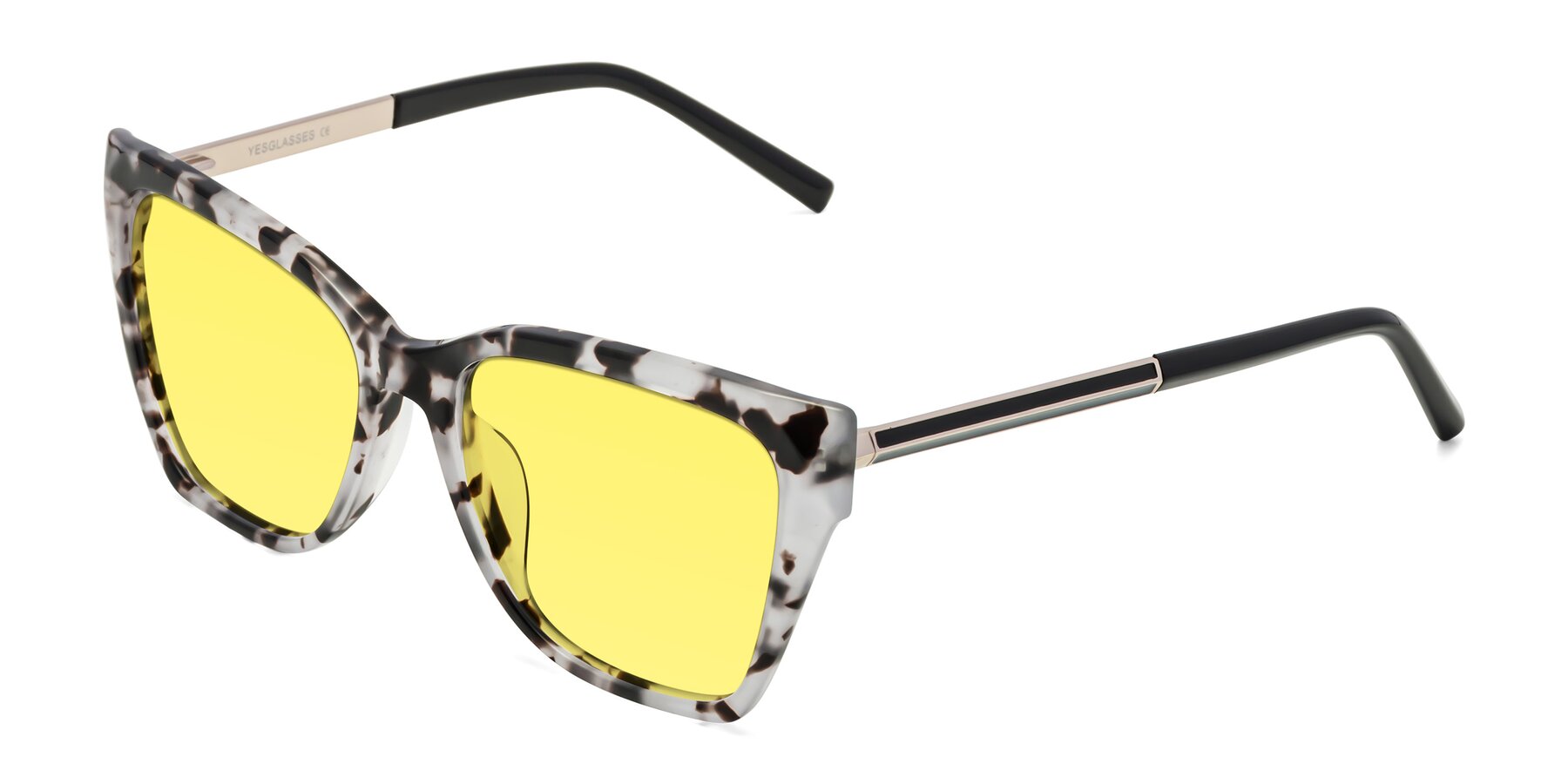 Angle of Swartz in White Tortoise with Medium Yellow Tinted Lenses
