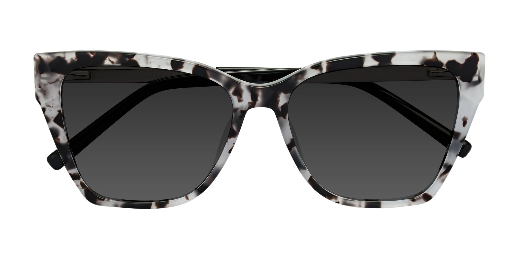 Folded Front of Swartz in White Tortoise with Gray Tinted Lenses
