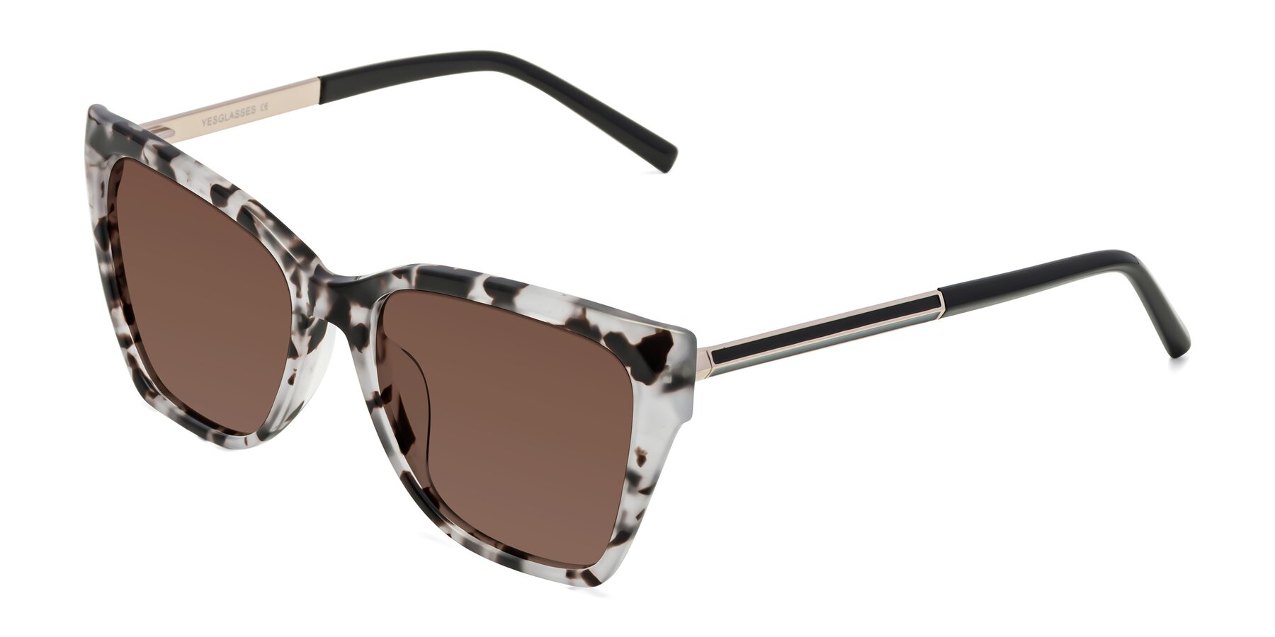 Angle of Swartz in White Tortoise with Brown Tinted Lenses