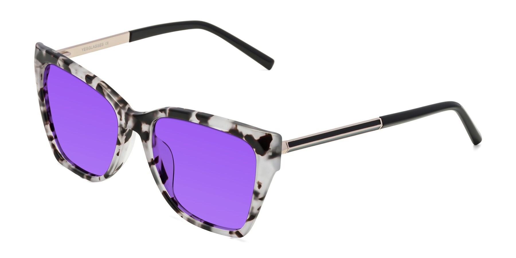 Angle of Swartz in White Tortoise with Purple Tinted Lenses