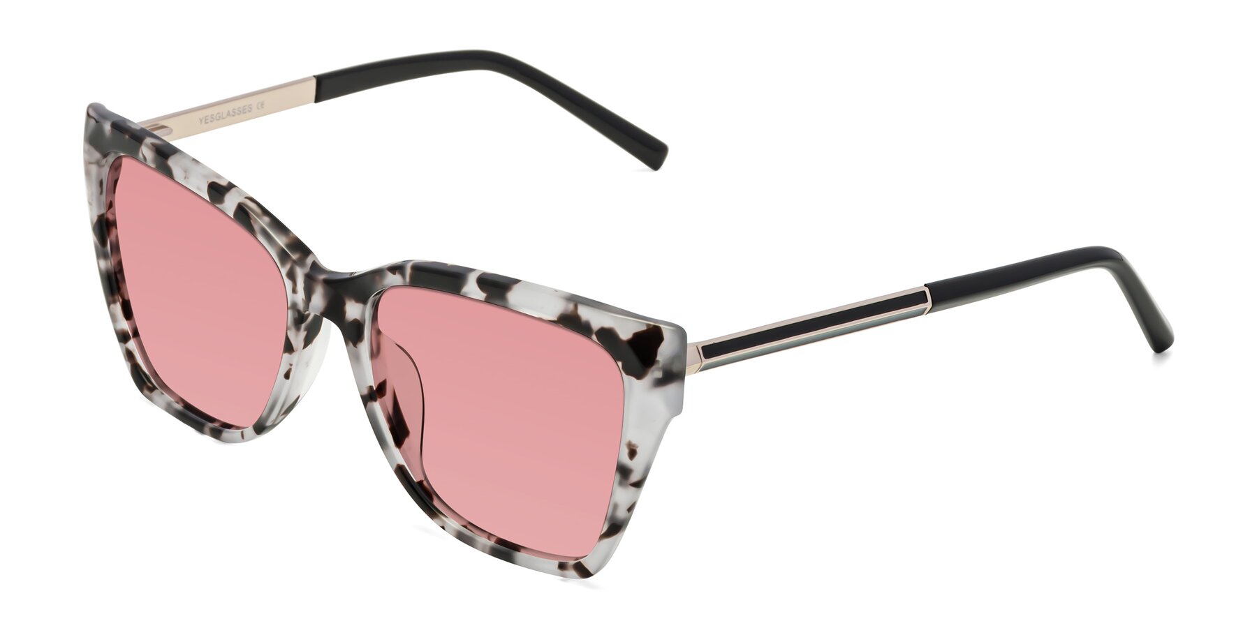 Angle of Swartz in White Tortoise with Medium Garnet Tinted Lenses