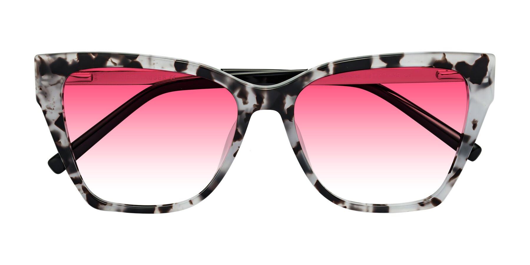 Folded Front of Swartz in White Tortoise with Pink Gradient Lenses