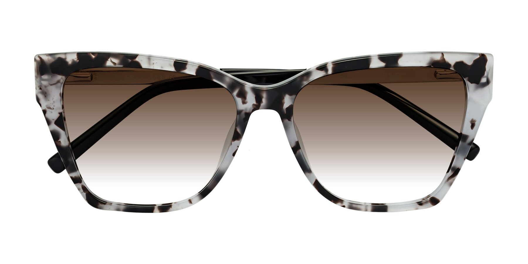 Folded Front of Swartz in White Tortoise with Brown Gradient Lenses