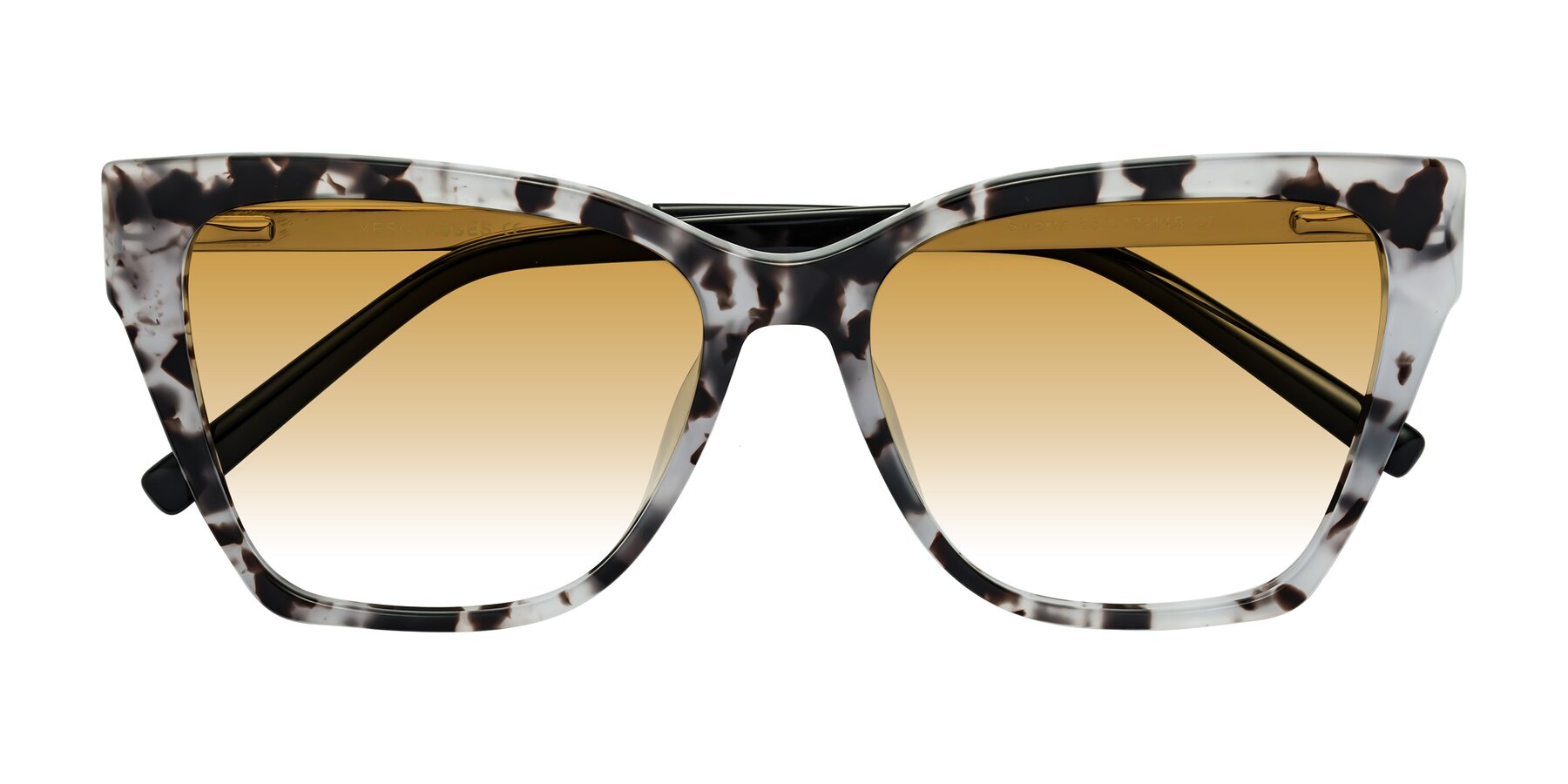 Folded Front of Swartz in White Tortoise with Champagne Gradient Lenses