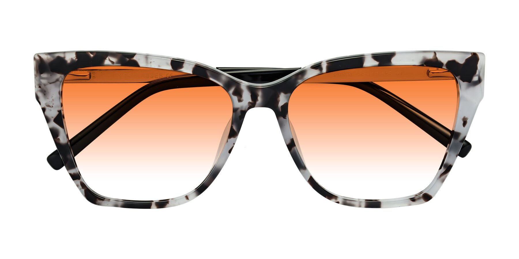 Folded Front of Swartz in White Tortoise with Orange Gradient Lenses