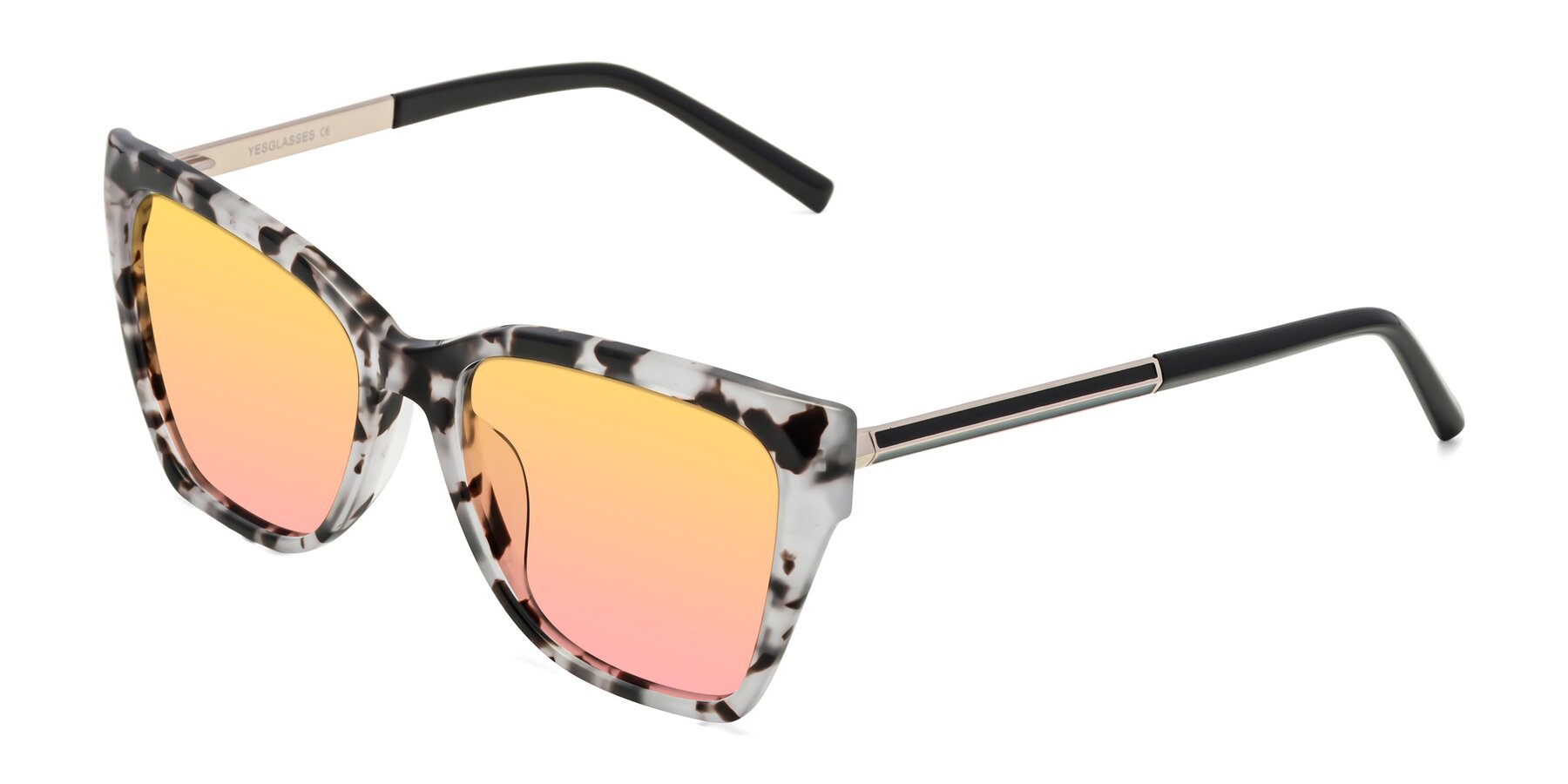 Angle of Swartz in White Tortoise with Yellow / Pink Gradient Lenses