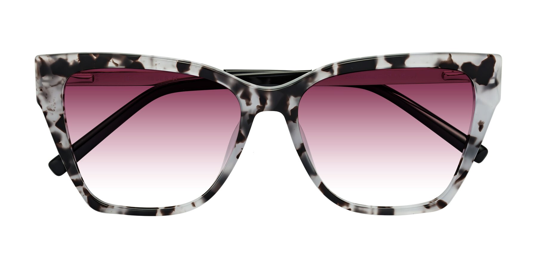 Folded Front of Swartz in White Tortoise with Wine Gradient Lenses