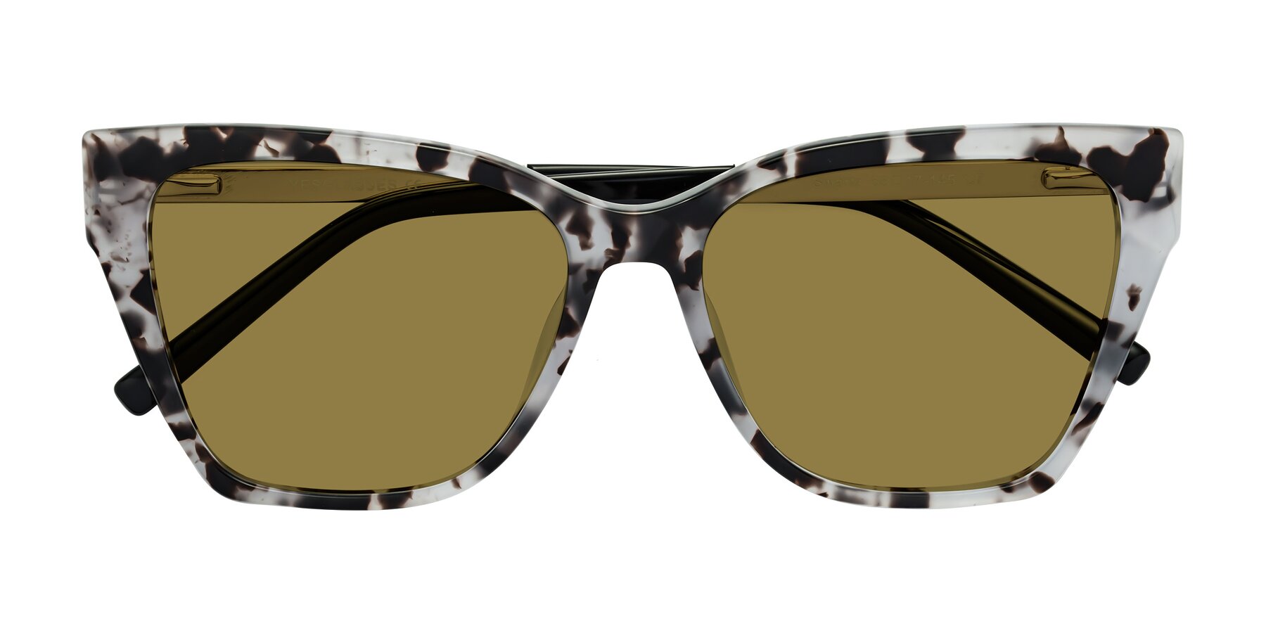 Folded Front of Swartz in White Tortoise with Brown Polarized Lenses